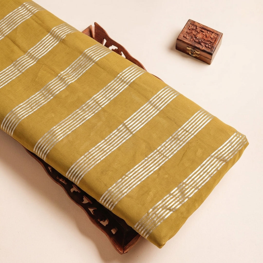 Zari Stripes Georgette Fabric