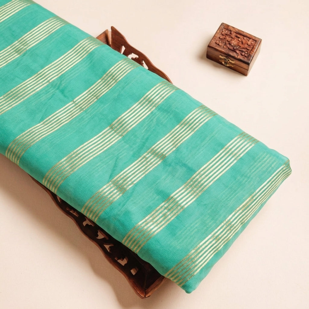 Zari Stripes Georgette Fabric