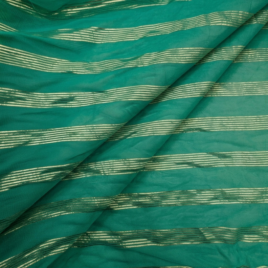 Zari Stripes Georgette Fabric