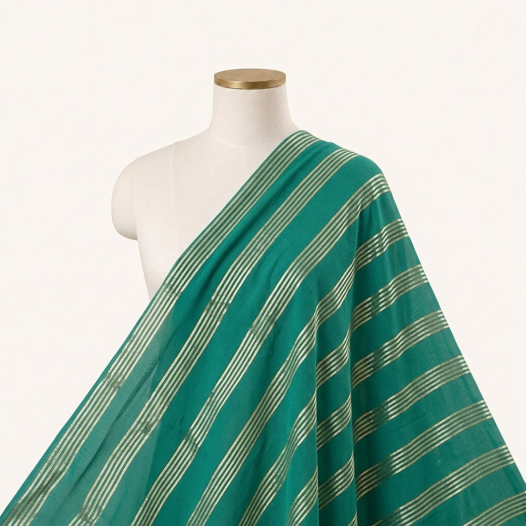 Zari Stripes Georgette Fabric
