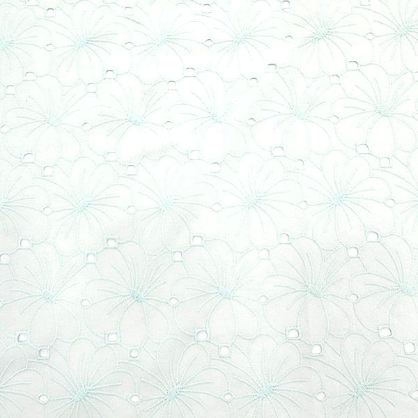 Light Green Embroidery Cotton Fabric - EA4227 - EA4227 - Flat fabric