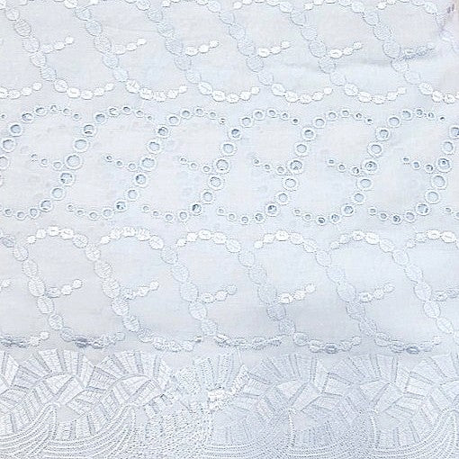 Blue Embroidery Cotton Fabric - EA4232 - EA4232 - Flat fabric