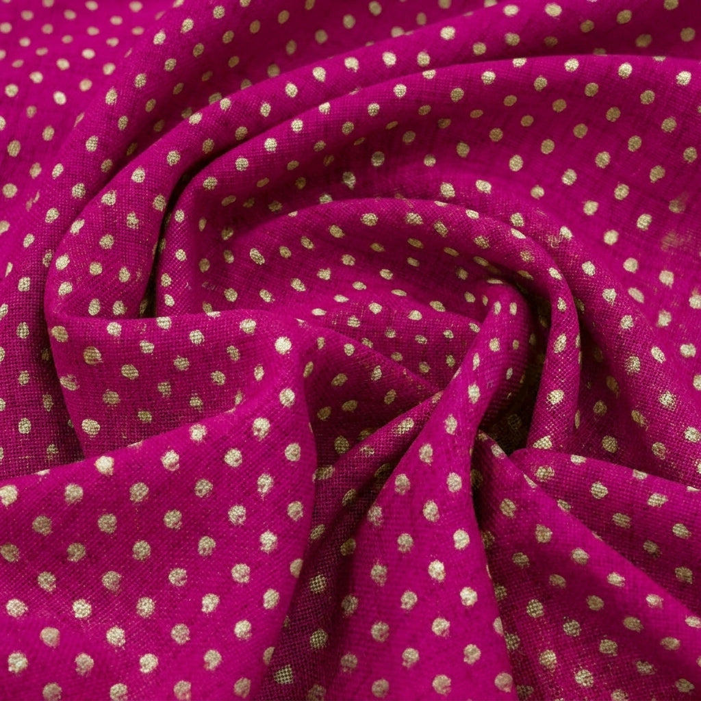 Purple Semi Banaras Fabric - EA4273