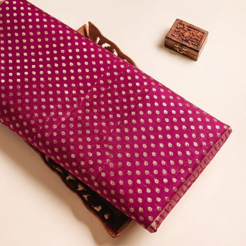 Purple Semi Banaras Fabric - EA4273