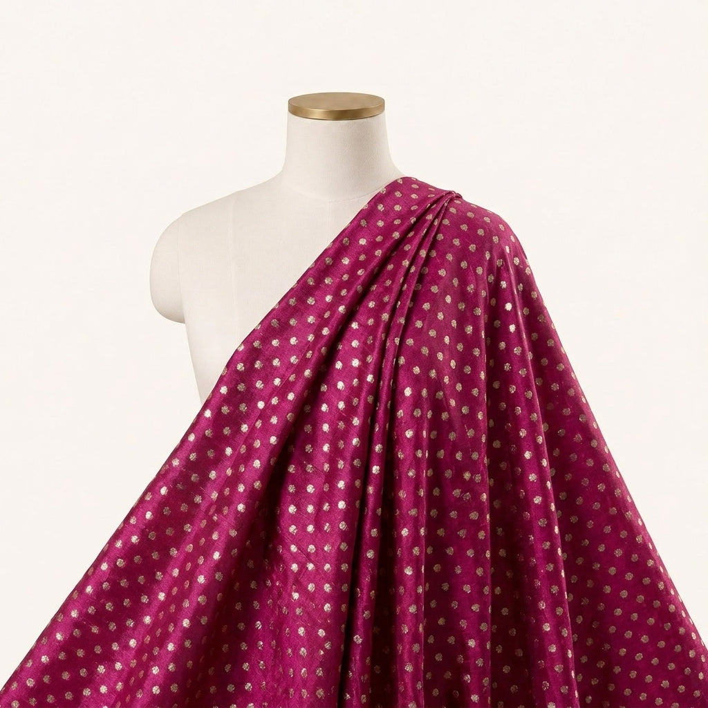 Purple Semi Banaras Fabric - EA4273