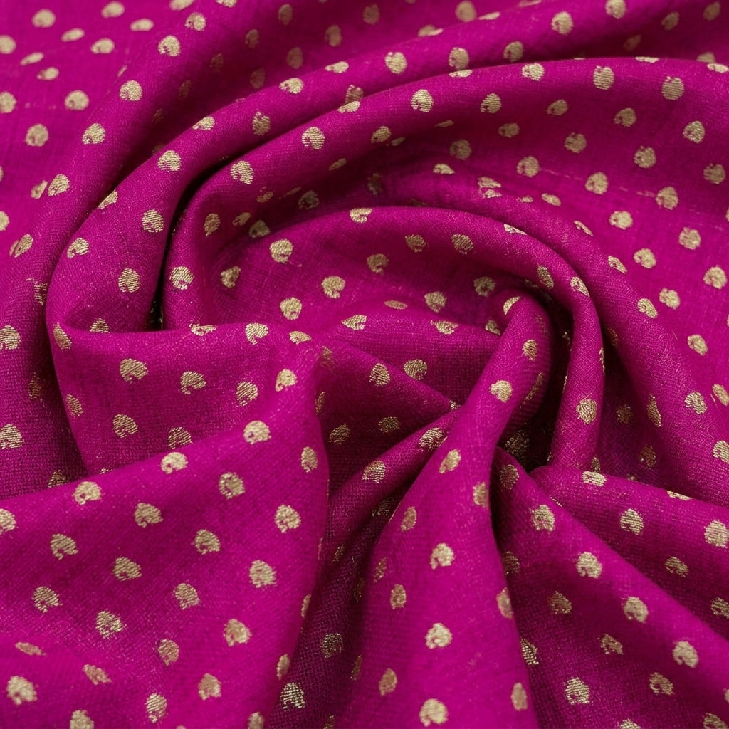 Purple Semi Banaras Fabric - EA4273