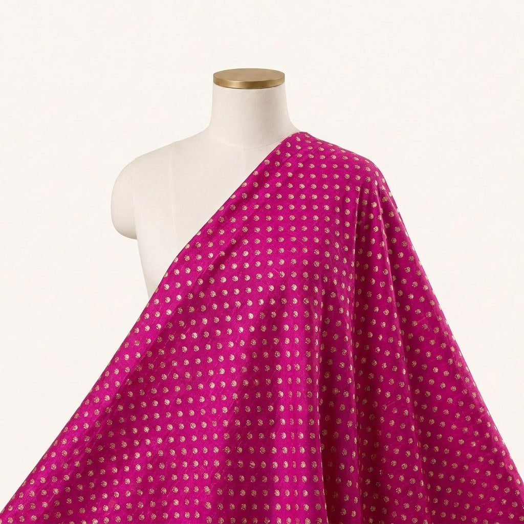 Purple Semi Banaras Fabric - EA4273