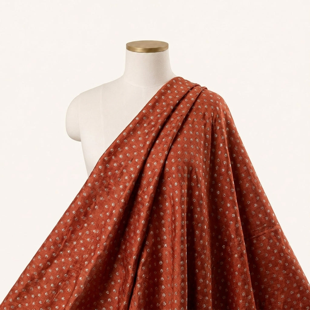 Purple Semi Banaras Fabric - EA4273