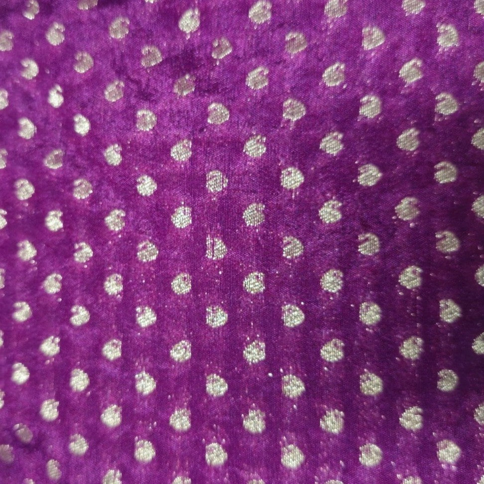 Purple Semi Banaras Fabric - EA4273