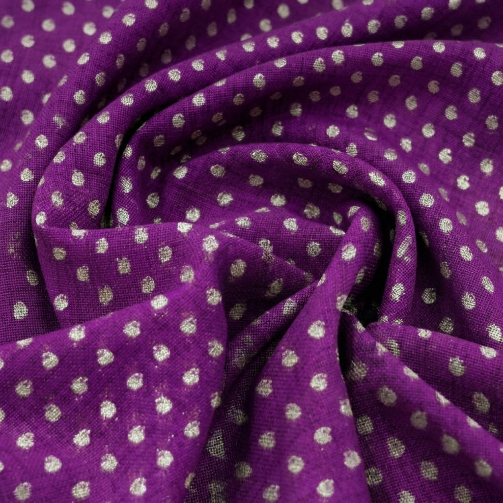 Purple Semi Banaras Fabric - EA4273