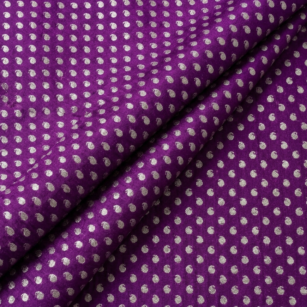 Purple Semi Banaras Fabric - EA4273