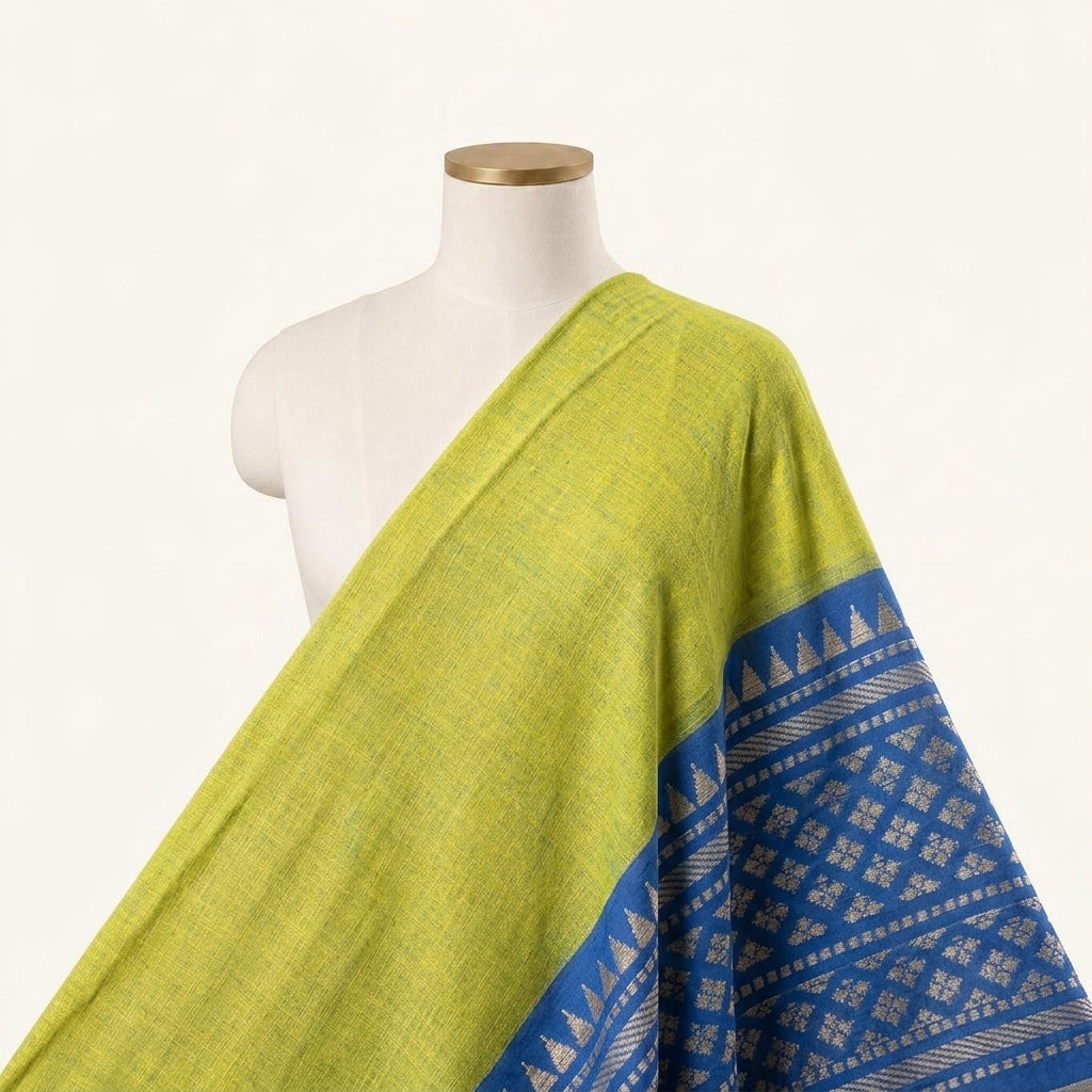 Zari Border Cotton Fabric - EA4304 - saree_drape