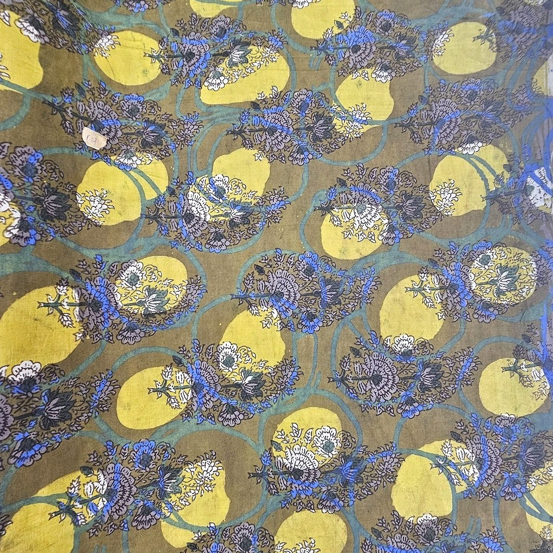Green Ajrakh Cotton Fabric - EA4312 - EA4312 - Flat fabric