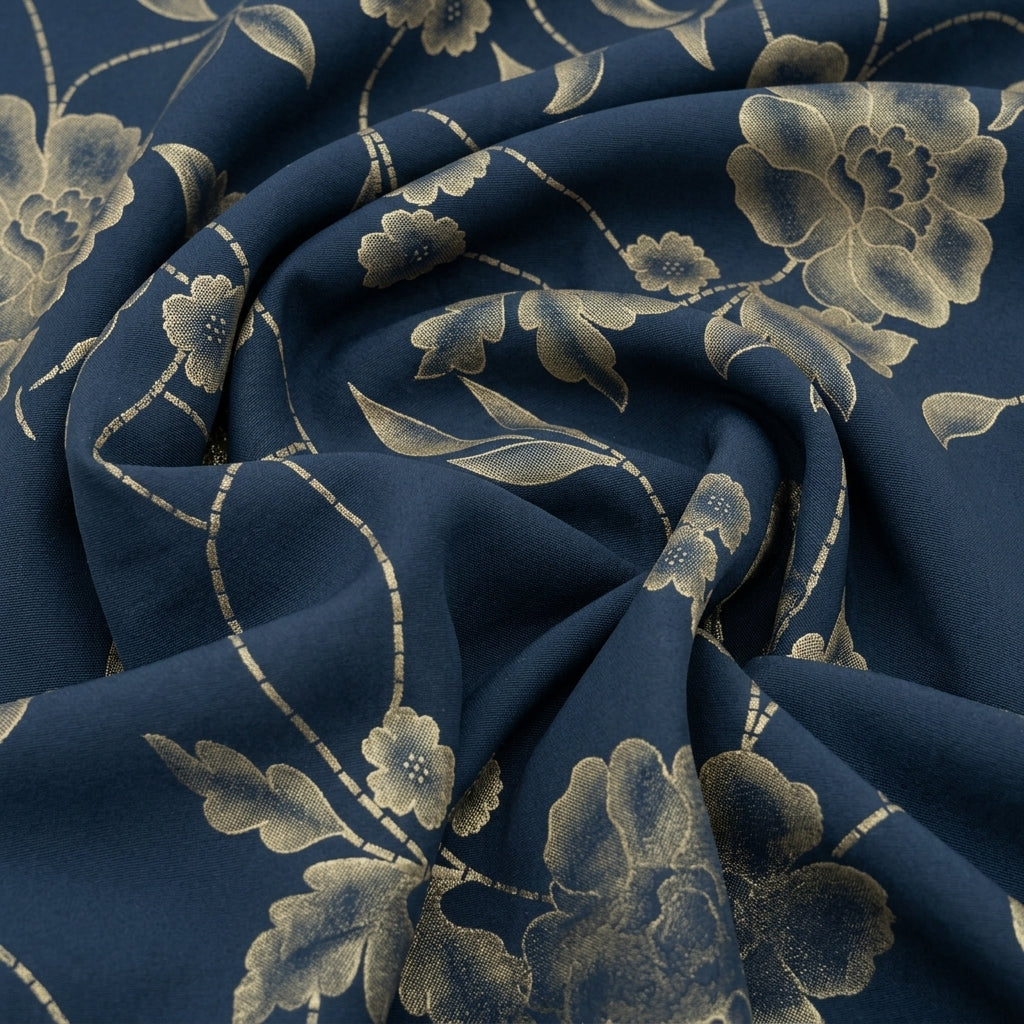 Pink Floral Satin Georgette Fabric - EA4410