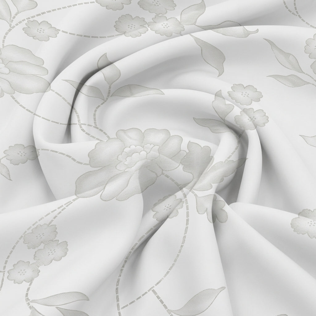 Pink Floral Satin Georgette Fabric - EA4410
