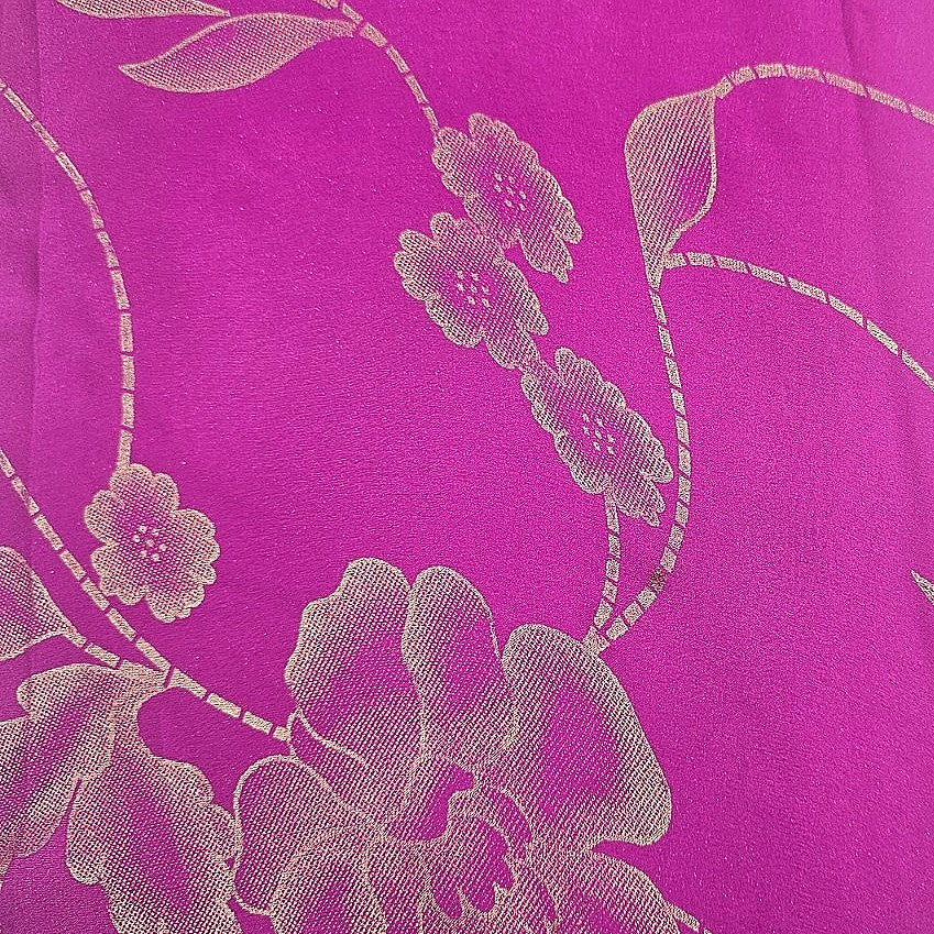 Pink Floral Satin Georgette Fabric - EA4410