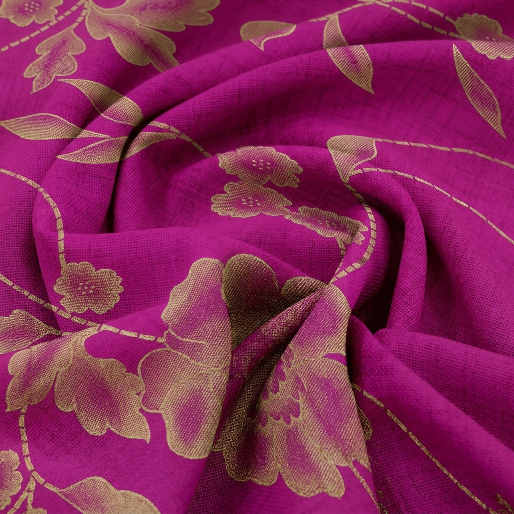 Swirled FLORAL PINK FLORAL SATIN GEORGETTE Fabric