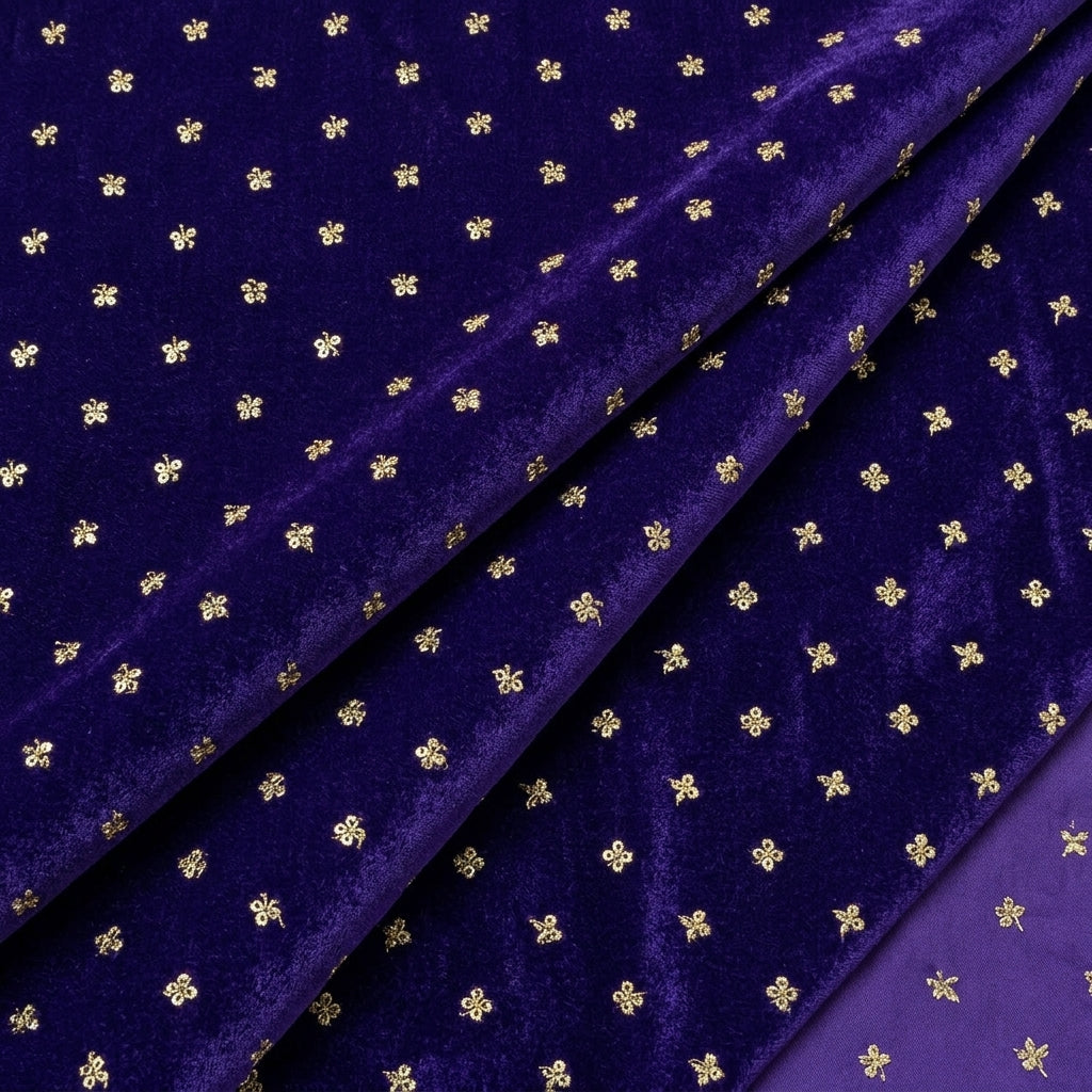 Embroidery Velvet Fabric - EA4457 - folds