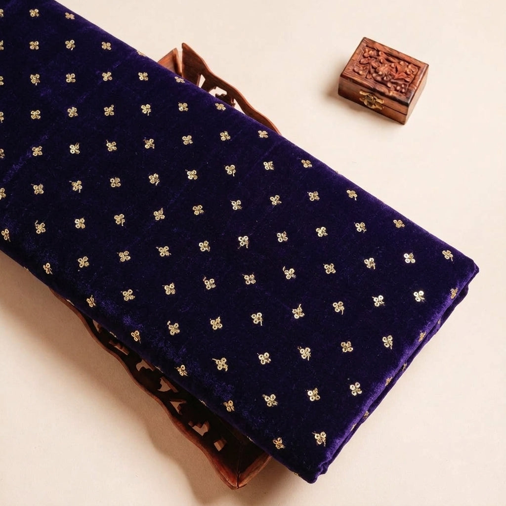 Embroidery Velvet Fabric - EA4457 - tray_3