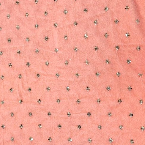 Embroidery Velvet Fabric - EA4462 - Flat fabric