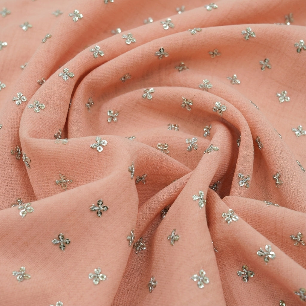 Embroidery Velvet Fabric - EA4462 - Swirl