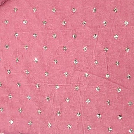 Embroidery Velvet Fabric - EA4464 - Flat fabric