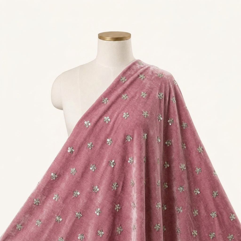 Embroidery Velvet Fabric - EA4464 - saree_drape
