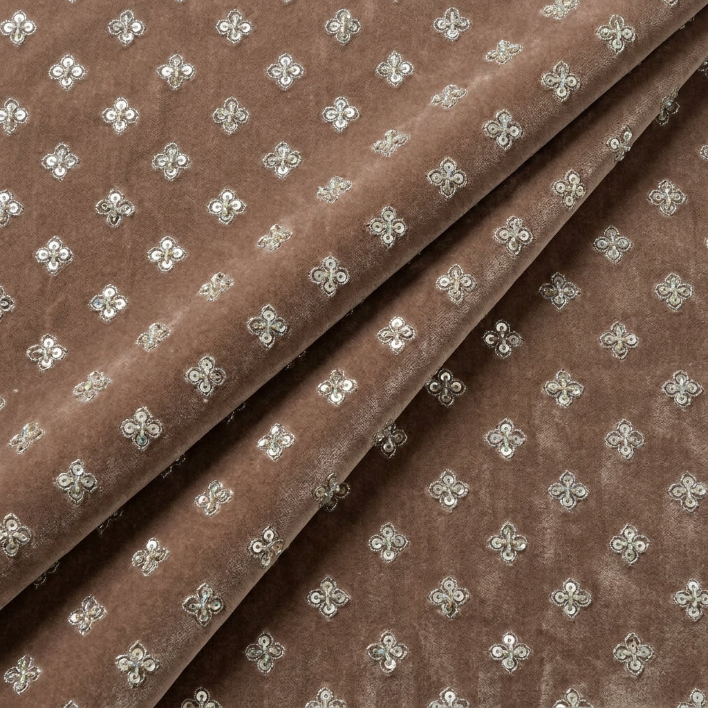 Embroidery Velvet Fabric - EA4465 - folds