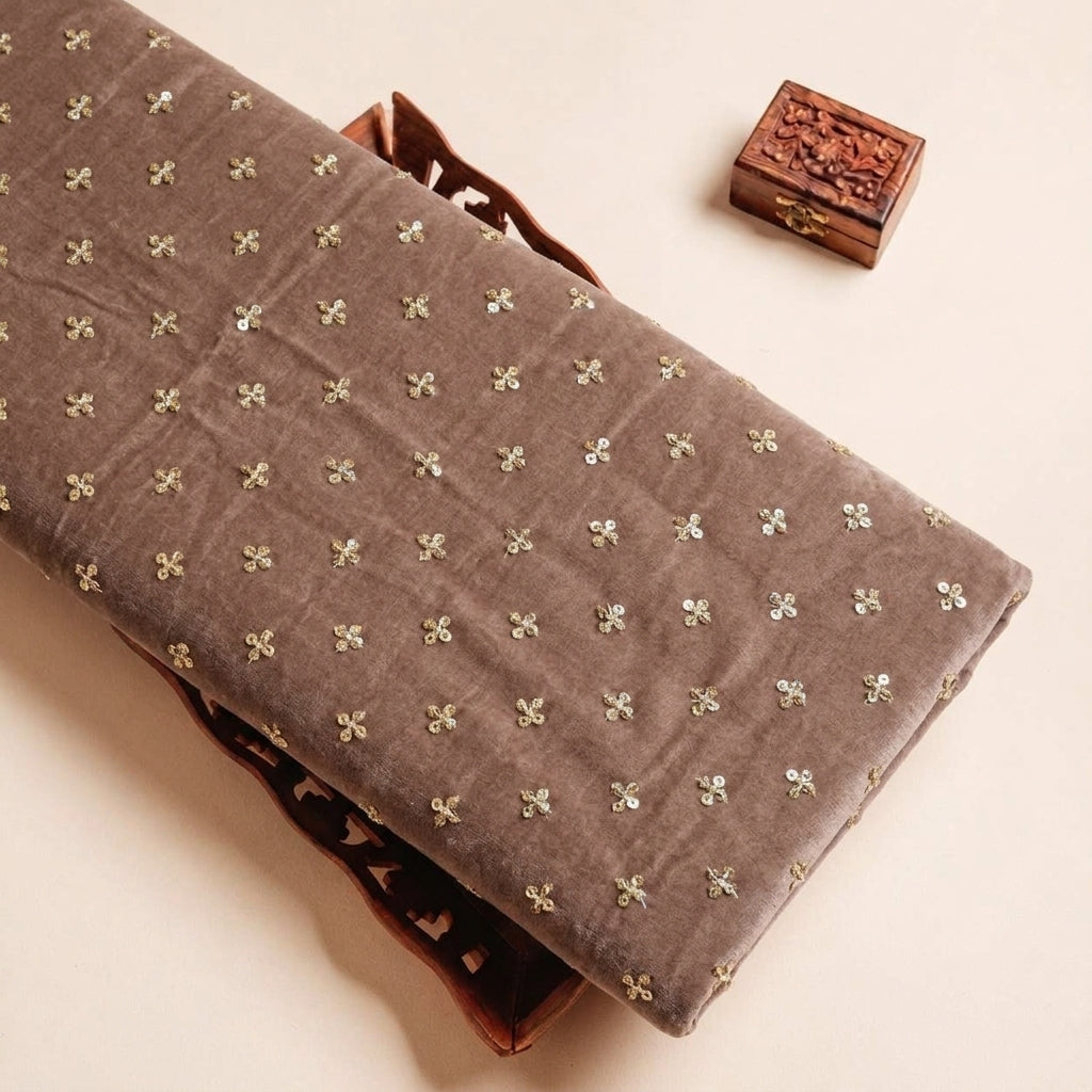 Embroidery Velvet Fabric - EA4465 - tray_3