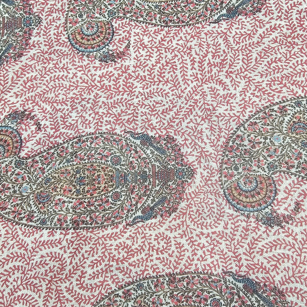 Cream Paisley Cotton Fabric - EA4478