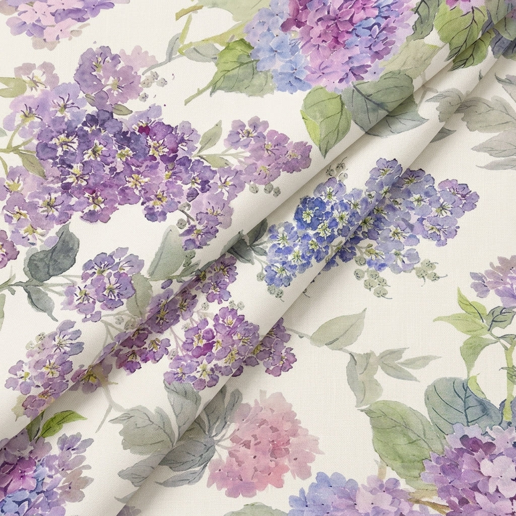 Cream Floral Linen Fabric - EA4483