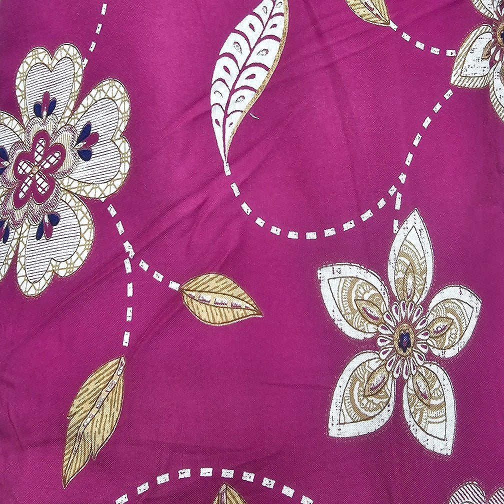 Pink Floral Rayon Fabric - EA4506