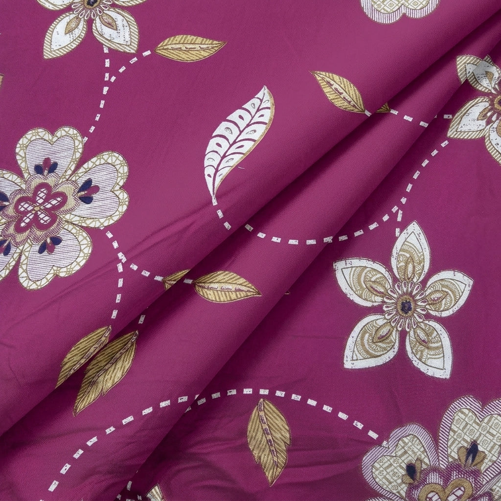 Pink Floral Rayon Fabric - EA4506