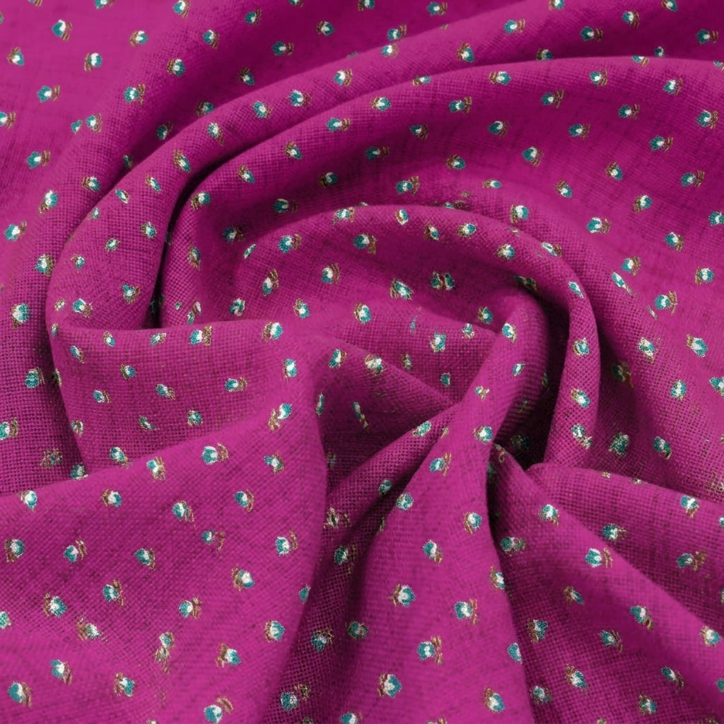 Pink Floral Cotton Fabric - EA4510 – swirl view