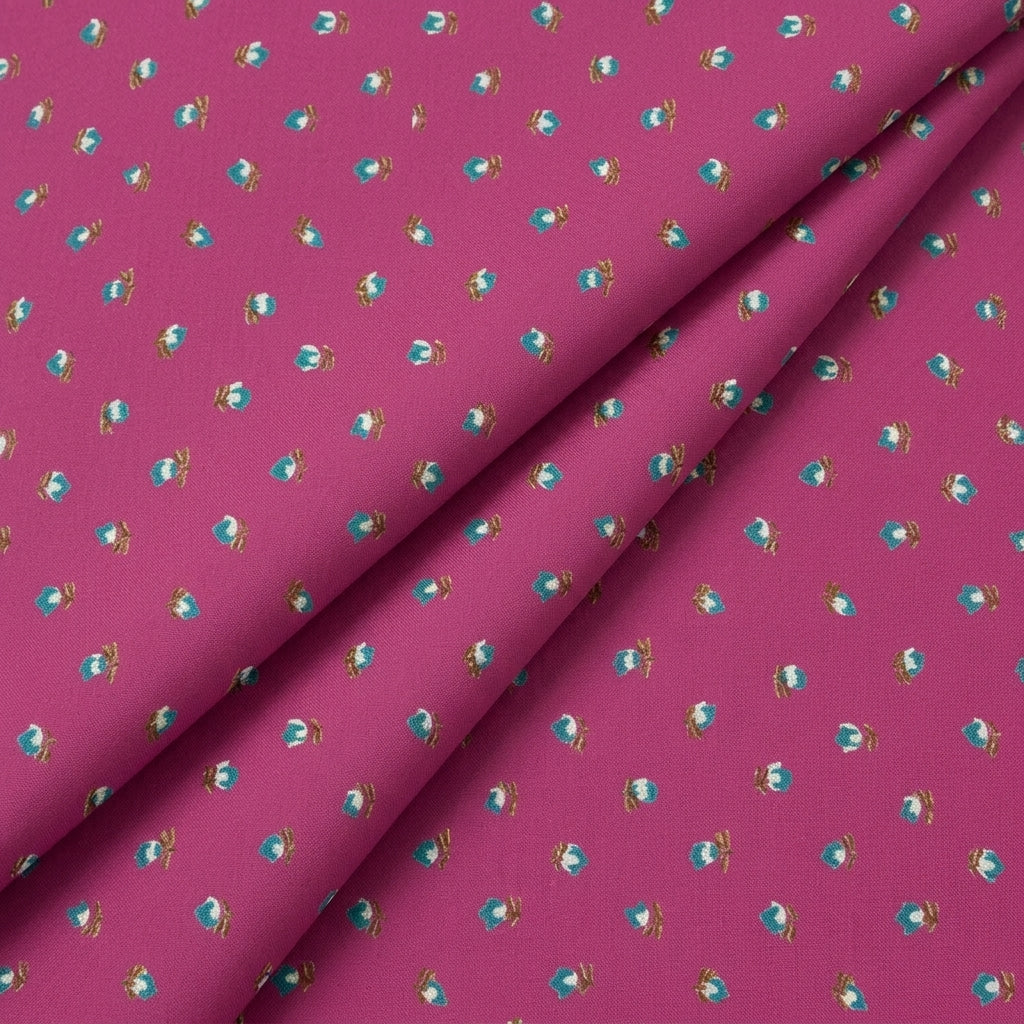 Pink Floral Cotton Fabric - EA4510 – folded view