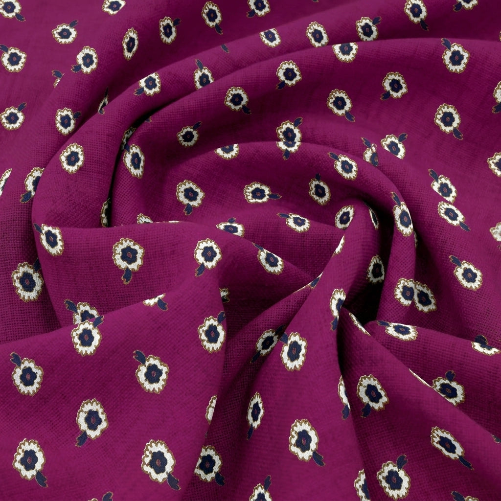 Pink Floral Cotton Fabric - EA4514 – swirl view