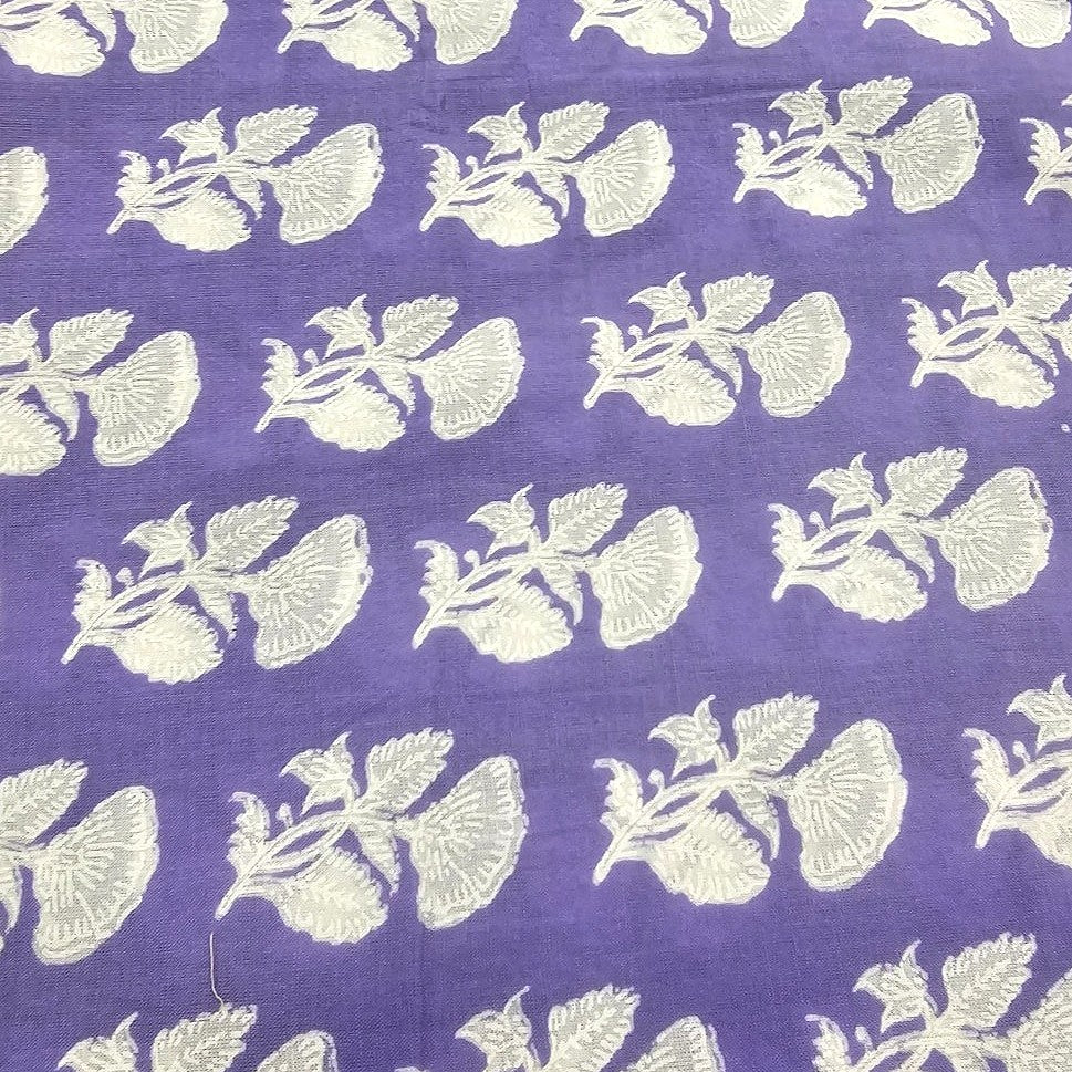 Purple Floral Cotton Fabric - EA4525