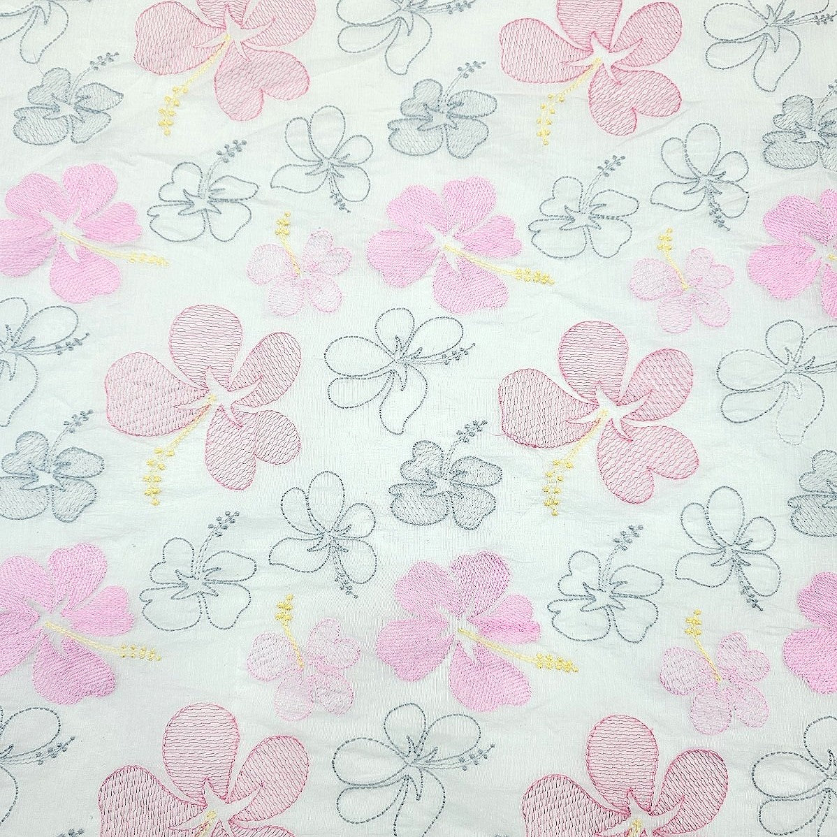 Floral Embroidery Cotton Fabric