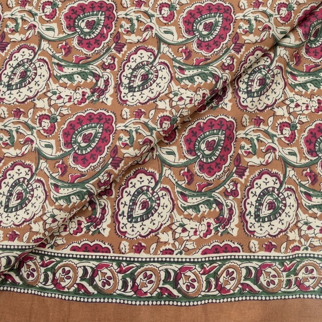 Folded Paisley Mustard Paisley Cotton Fabric