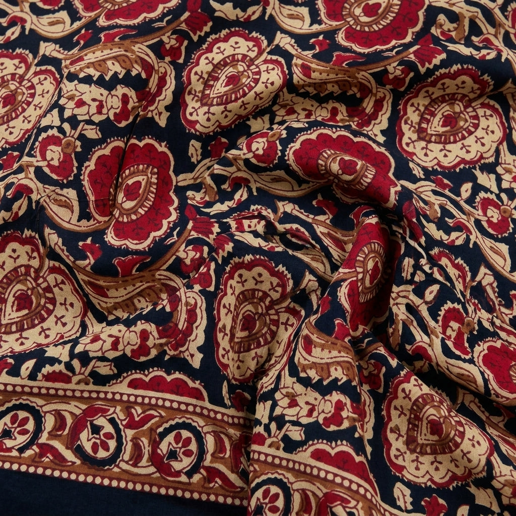 Swirled Paisley Black Paisley Cotton Fabric