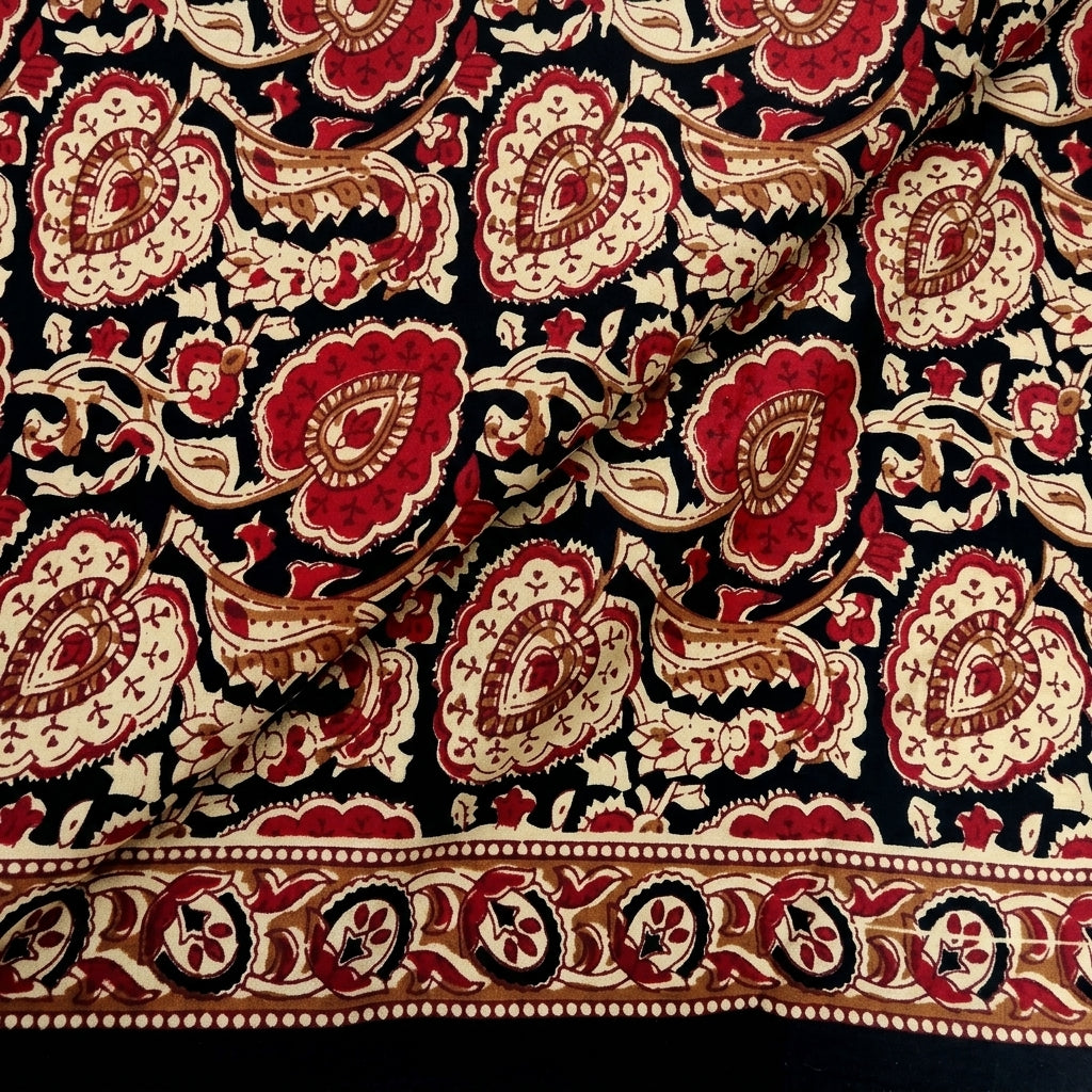 Folded Paisley Black Paisley Cotton Fabric
