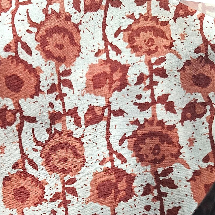 Floral Cotton Fabric - EA4583 - Flat fabric