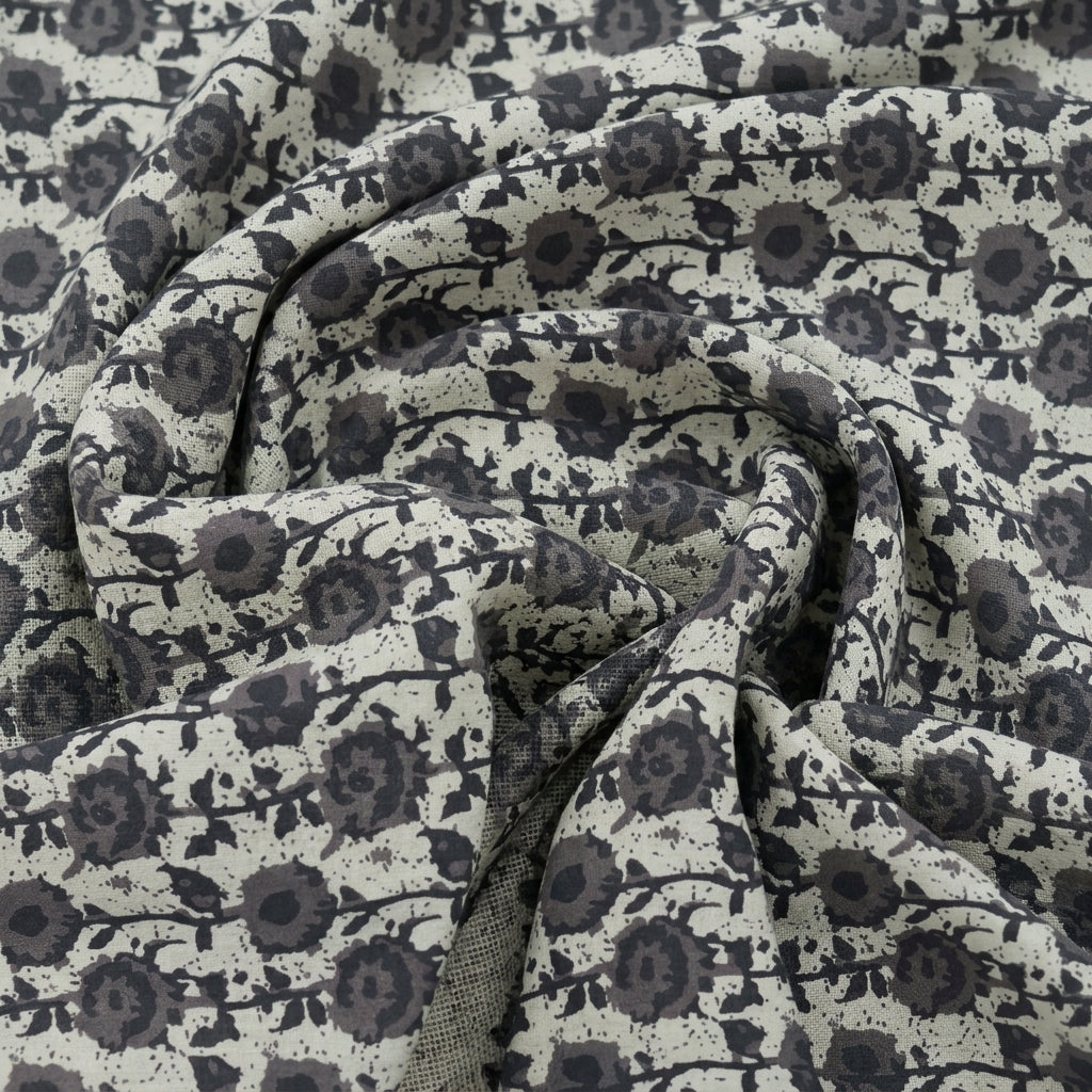 Swirled Batik Cream Batik Cotton Fabric