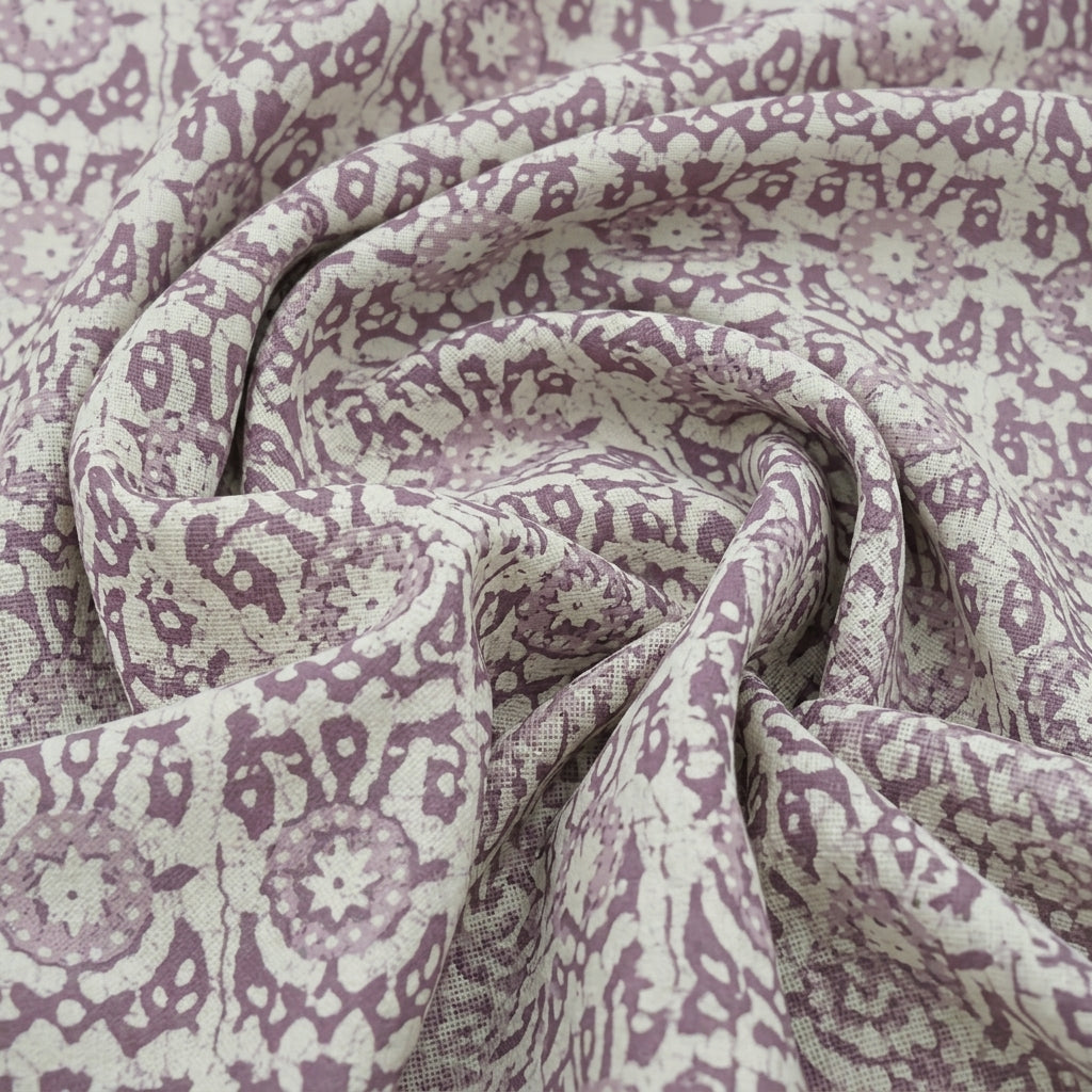 Swirled Batik Cream Batik Cotton Fabric