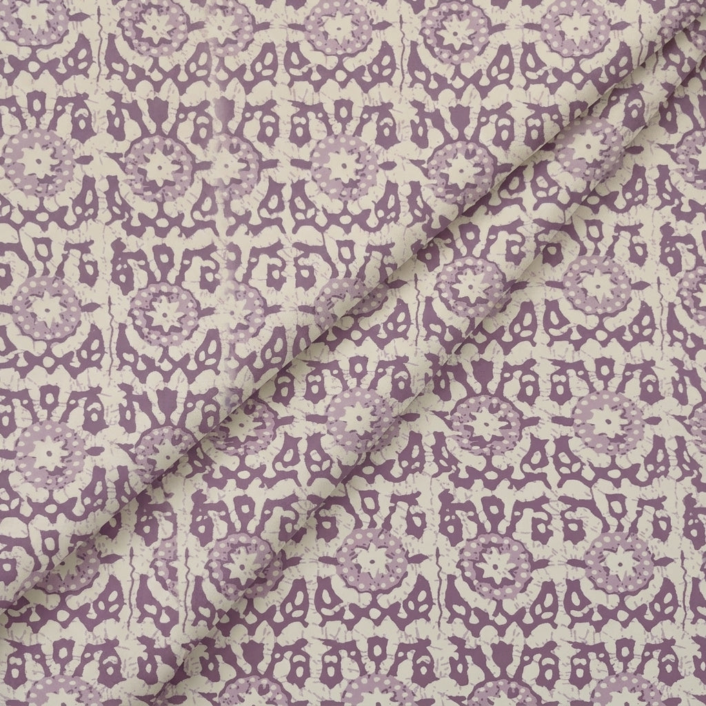 Folded Batik Cream Batik Cotton Fabric