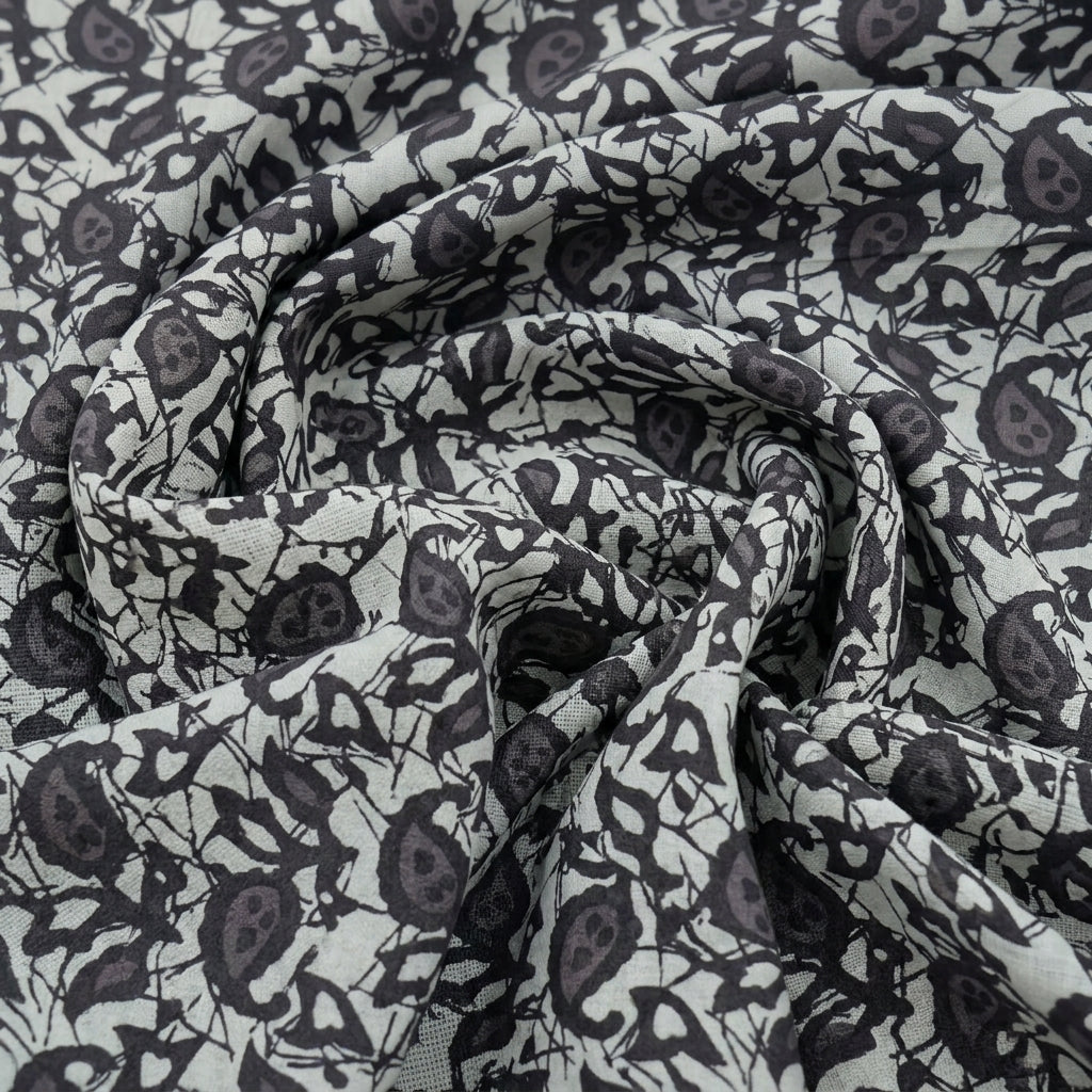 Swirled Batik Cream Batik Cotton Fabric