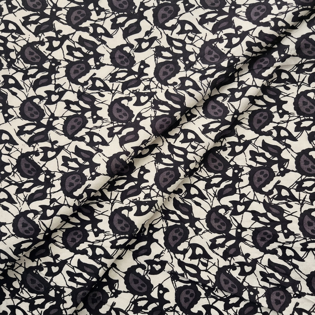 Folded Batik Cream Batik Cotton Fabric