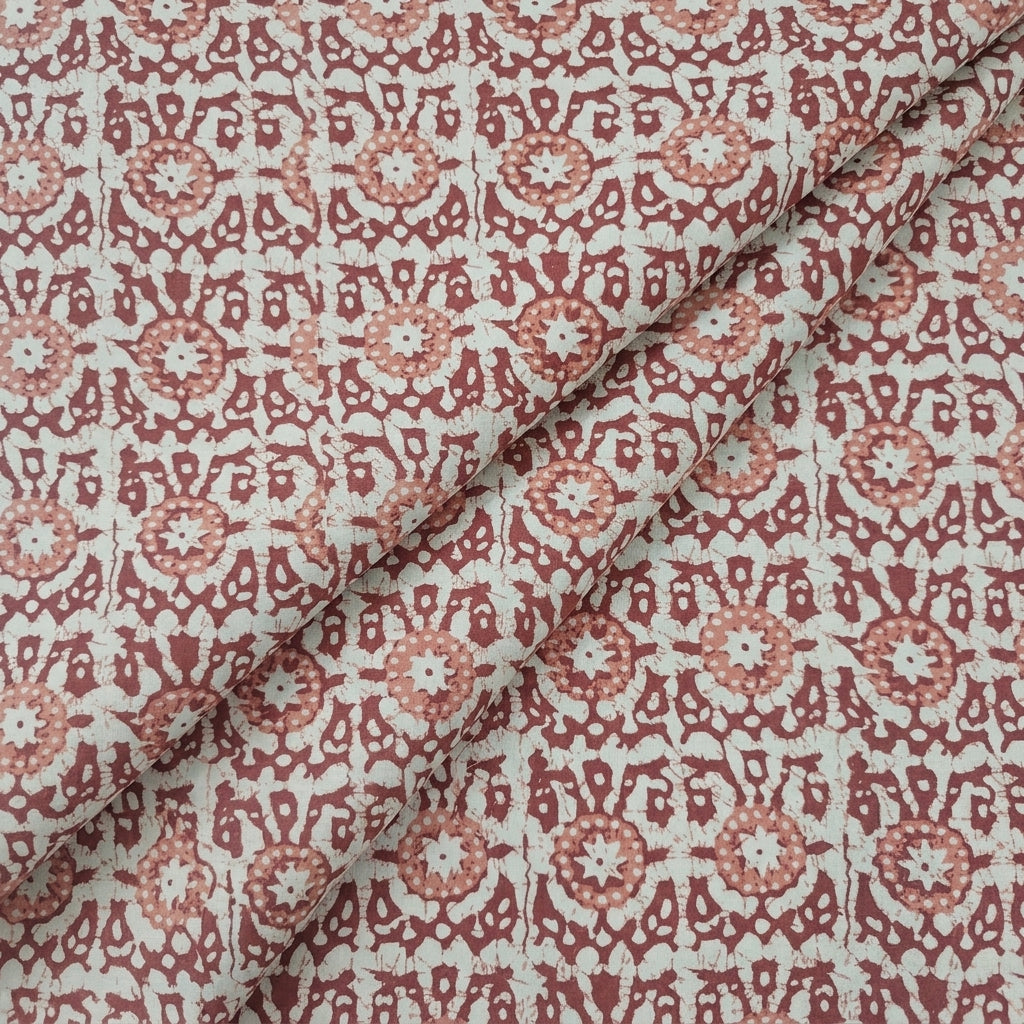 Folded Batik Cream Batik Cotton Fabric