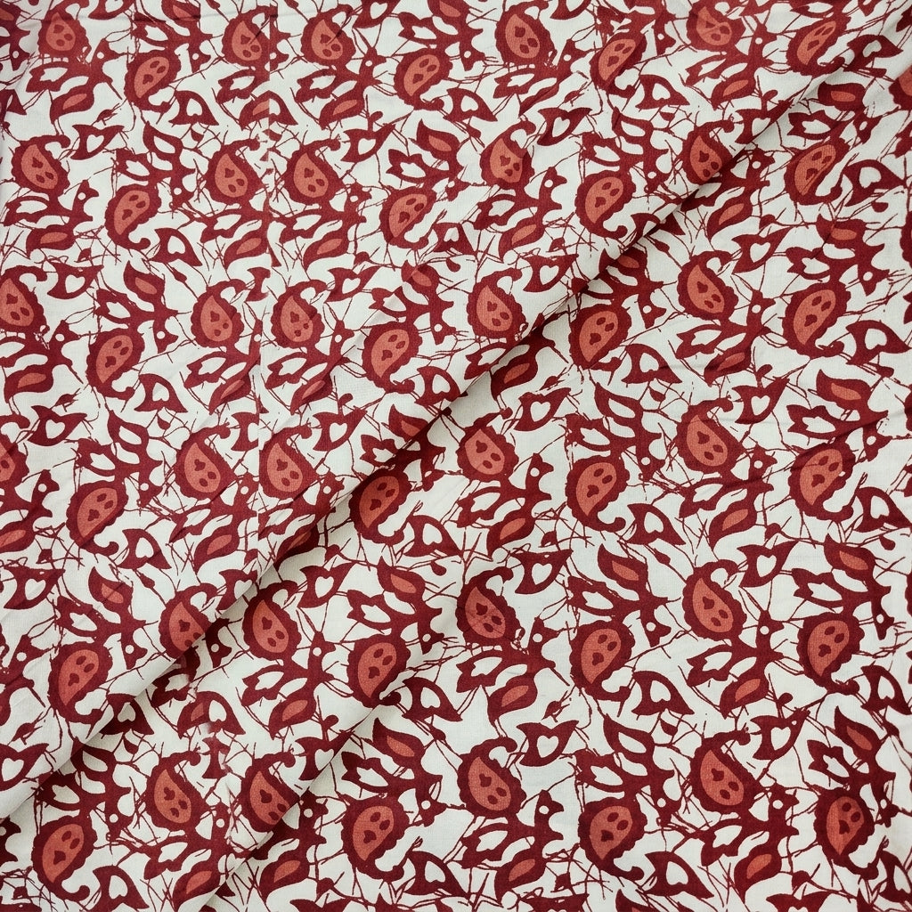 Folded Batik Cream Batik Cotton Fabric