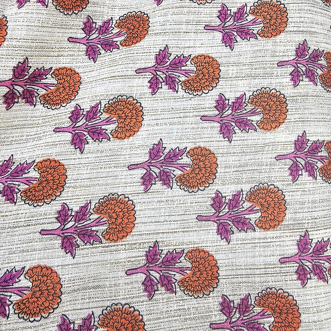 Floral Raw Silk Fabric